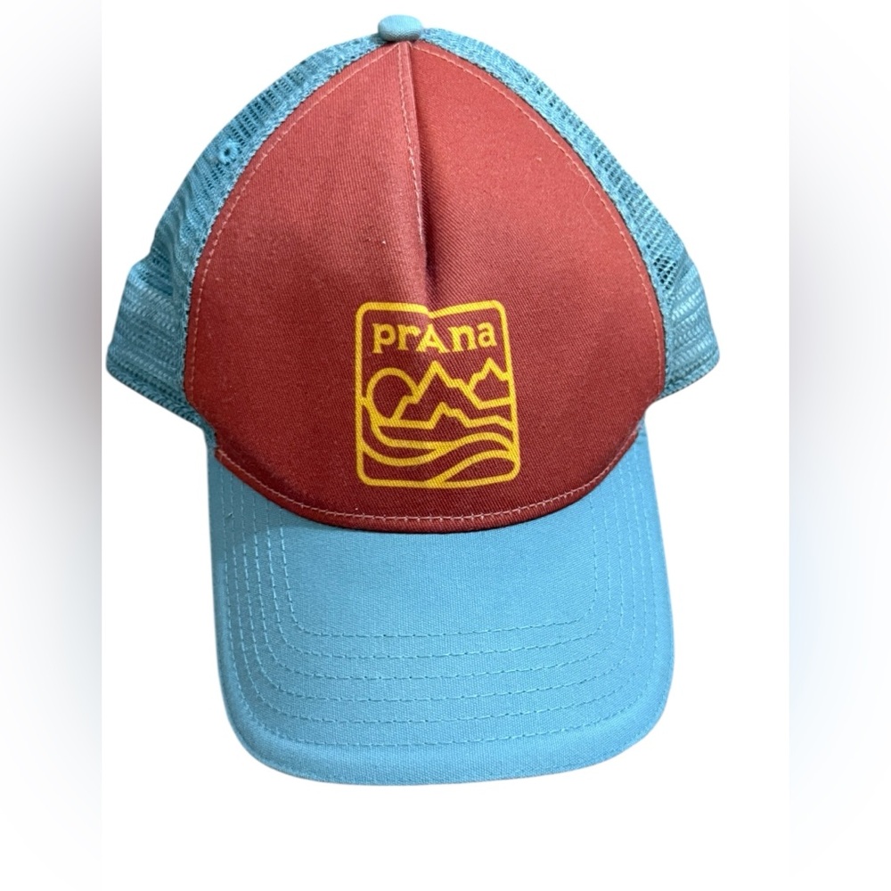 prAna Trucker Hat Logo Graphic Mesh Back Outdoor Cap Snapback